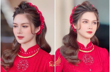 MJU STUDIO MAKE  UP CÔ DÂU ĂN HỎI TONE ĐỎ RƯỢU
